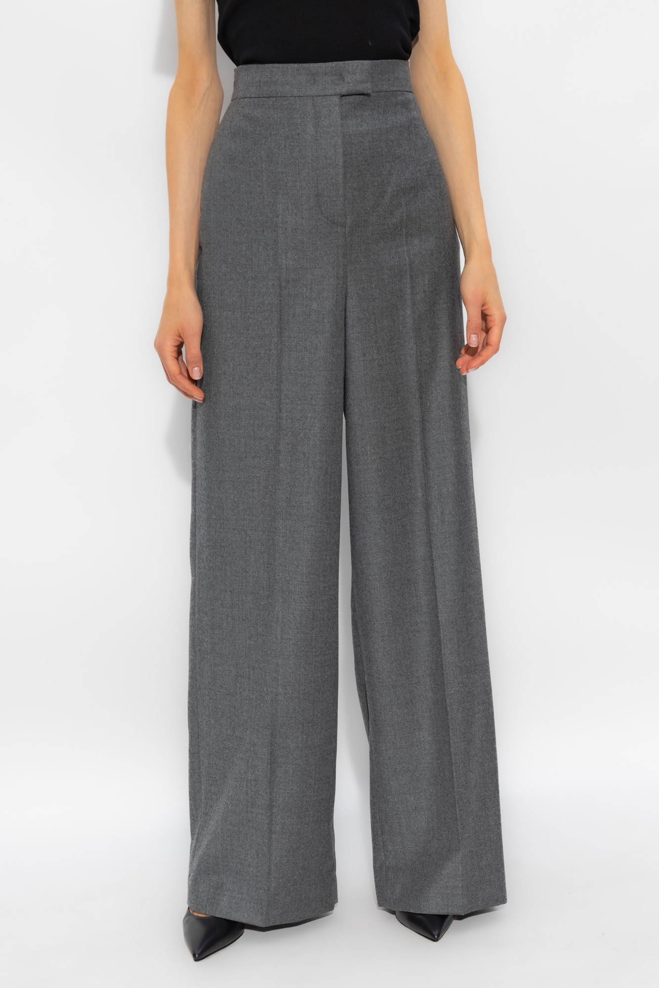 ボトムスその他 FENDI Dark purple Grain de Poudre wool trousers FENDI Palazzo Wool Trousers | Grey | FARFETCH